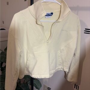 Outdoor Voices Cream Zip Pullover